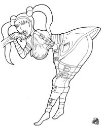 ass coolchg fighting_vipers greyscale honey_(fighting_vipers) sega skirt tagme