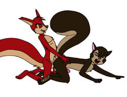 2boys anal anthro bannertail:_the_story_of_gray_squirrel from_behind furry gay kooshmeister male male_only moptop open_mouth pawpads sex spitzohr tail white_background yaoi