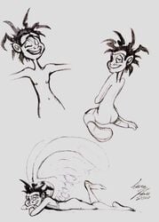 2000 bonnieslashfiend disney hercules_(disney) icarus_(hercules) male_only monochrome rough_sketch sketch tagme