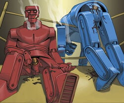 bahakha blue_bomber inanimate red_rocker rock'em_sock'em_robots toy