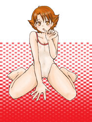 one-piece_swimsuit pretty_cure rin_natsuki see-through see-through_swimsuit small_breasts swimsuit yes!_precure_5 yuko4649