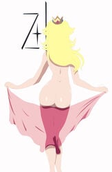 ass back_view blonde_hair color crown female female_only hair jay_phenrix mario_(series) nintendo nude princess_peach solo standing tagme traced zelgius10