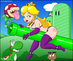 bowser_tattoo breasts color day female goomba interspecies luigi male mario_(series) meme nintendo outdoors piranha_plant princess_peach stylix super_mario_bros. tattoo warp_pipe weegee yoshi