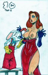 1boy 1girls disney dragonhorse10 female human jessica_rabbit male nipples roger_rabbit straight tagme who_framed_roger_rabbit