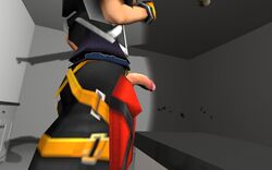 1boy 3d kingdom_hearts kingdom_hearts_2 male male_only penis shotgun sora table tagme