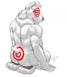 1boy 2011 ass back_view bullseye_(target) butt butt_cheeks canine dog male_butt male_only mascot solo tagme target target_corporation white_fur