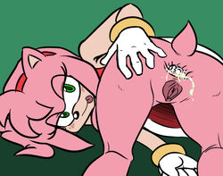 after_sex amy_rose anus ass beige_skin color cum cum_in_ass female female_only fur furry hedgehog pink_fur presenting presenting_hindquarters saltcore skin solo sonic_(series) tongue_out