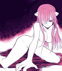 1girls 5_fingers all_fours cat_ears cute drawn elfen_lied female female_only fringe innocent limited_palette long_hair looking_at_viewer lucy_(elfen_lied) nude pale-skinned_female petite pink_eyes pink_hair red_eyes shy solo static_gif tagme teenager