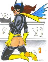 1girls barbara_gordon batgirl batman_(series) dc dc_comics female female_only human rebecca_(artist) solo superheroine undressing