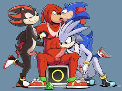 2011 4boys anal anthro ass balls battle_angel black_fur blue_fur color cum echidna erection fellatio fur furry furry_only gay hedgehog kiss knuckles_the_echidna male male_only mammal multiple_males muscular_male nude oral penis red_fur sega sex shadow_the_hedgehog silver_the_hedgehog sonic_(series) sonic_2006 sonic_team sonic_the_hedgehog sonic_the_hedgehog_(series) spread_legs sweat tail tongue white_fur yaoi yellow_fur