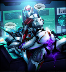 ass ass_grab color cowgirl_position cum dialog english_text female indoors male purple_cum ratchet_(transformers) robot rule_63 scarlingragdoll666 sex speech_bubble straight text transformers vaginal_penetration wheeljack