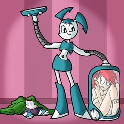 cartoon_network crossover female female_only foster's_home_for_imaginary_friends frankie_foster gynoid hourglass_figure human in_container jenny_wakeman multiple_females multiple_girls my_life_as_a_teenage_robot nickelodeon retal4 smooth_skin teenager vacuum_cleaner vacuum_vore xj-9