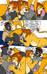 anal anthro balls baloo bear biceps bisexual crossover dialogue disney feline fellatio female fondling fur furry grope hat jacket licking lion male male/male muscles nala oral oral_sex penetration penis pussy rimming sex shaffer simba talespin text the_lion_king tongue vaginal_penetration wolfwood1