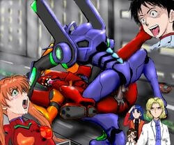 artist_request asuka_langley_sohryu blush city clothing crazy cum eva_01 eva_02 evangelion_(mecha) female futanari gainax human humanoid intersex mating_press maya_ibuki mecha misato_katsuragi neon_genesis_evangelion penis pussy rape ritsuko_akagi robot saliva sex shinji_ikari small_breasts straight_hair tears vaginal_penetration