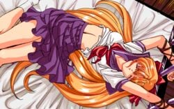 90s arms_up bed bishoujo_senshi_sailor_moon blonde_hair bondage bow closed_eyes clothing female gif human long_hair mermaid_(artist) minako_aino pixel school_uniform skirt small_breasts static_gif straight_hair