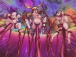 animated clothing fucked_silly honjou_emiru honjou_erena honjou_karen mahou_shoujo_erena mother_and_daughter rape skirt stomach_bulge tentacle