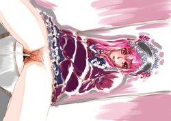 clothing dark_dream_(precure) gothic_lolita nozomi_yumehara peeing pink_hair pretty_cure skirt xopc yes!_precure_5