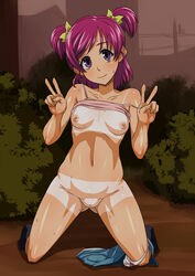 bow clothing izakaya_yocchan nozomi_yumehara panties pretty_cure shorts small_breasts tagme tanline yes!_precure_5