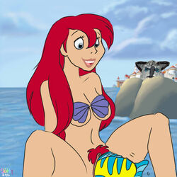 1girls ariel bestiality disney disney_princess female_on_feal fish fish_in_pussy fish_insertion flounder hetero interspecies living_insertion pubic_hair pussy seashell_bra size_difference straight the_little_mermaid unbirthing vore water what zoophilia