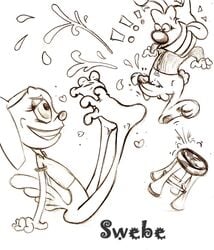 anthro brandy_and_mr._whiskers brandy_harrington canine disney disney_channel dog female fur furry male mammal monochrome mr._whiskers penis rabbit rough_sketch straight swebe tagme testicles toon_disney