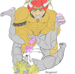 abs anal balls barefoot begami bowser canine degami erection furry furry_only hair handjob humanoid_penis male male_only mario_(series) muscles nintendo nipples no_humans nude pawpads pecs penetration penis piledriver_position reptile scalie sex spread_legs video_games wolf yaoi