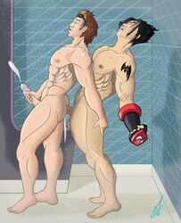 2boys anal hwoarang jin_kazama nexusatra shower tekken yaoi