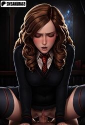 1boy ai ai_art ai_generated animated clitoris cowgirl_position female harry_potter hermione_granger looking_at_viewer penis pov pubi pubic_hair pussy school_uniform sex shy skirt stockings tagme testicles vagina vaginal_penetration vaginal_sex video