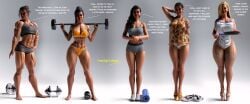 1girls 3d abs apron ass_expansion biceps blonde_hair breast_expansion curvy deltoids domestication dumbbell female female_only fishnet_legwear high_heels looking_at_viewer muscle_loss muscle_mommy muscular_female muscular_thighs original sequence simple_background smile sports_bra stepfordization tagme thick_thighs thighs toned_female traveller1993 triceps workout_clothes yoga_mat