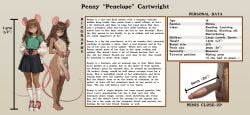 1futa ai_assisted ai_generated anthro balls big_balls big_penis blush brown_eyes brown_fur brown_hair caption cardigan character_profile character_sheet english_text erect_penis erection flaccid flaccid_penis foreskin furry futa_is_bigger futanari huge_balls huge_cock light_brown_fur measurements mouse mouse_ears mouse_girl mouse_tail oc original_character penis penis_size_chart penny_(velix5) round_glasses skinny skirt slim_waist small_breasts story story_in_picture t-shirt text veiny_penis velix5 wall_of_text