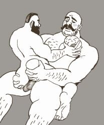 animated ass bear_(body_type) butt embearassing_art gay gay_sex grabbing_ass kneading_ass size_difference squeezing squeezing_breast squeezing_butt