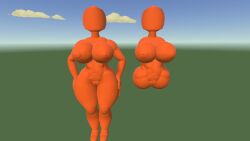 3d 3d_(artwork) areola areolae blank_background cloud clouds completely_naked completely_naked_female completely_nude completely_nude_female curvy curvy_figure dummy fleshlight hands_on_hips high_quality hourglass_figure hourglass_figured_female human_fleshlight humanoid model naked naked_female nipples no_face no_limbs no_toes nude nude_female onahole orange_body orange_breasts orange_skin pussy_peek rec_room recroom recroom-nsfw round_breasts shaded showcase vagina_peek