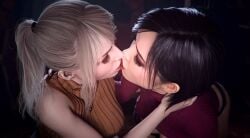 2girls ada_wong ai_generated american american_female animated ashley_graham ashley_graham_(ella_freya) asian asian_female ass breasts capcom caucasian caucasian_female checkpik chinese chinese_female cute dark_room duo duo_female duo_focus female female_focus female_only flashlight hi_res high_resolution highres interracial intimate kissing leshay7 light lighting lipgloss lips lipstick multiple_females multiple_girls oral petite ponytail resident_evil resident_evil_4 resident_evil_4_remake seductive_mouth shorter_than_10_seconds simple_background slim tagme tongue tongue_kiss tongue_out video yuri