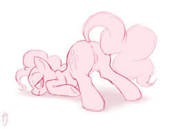 anus ass_up cutie_mark equine female friendship_is_magic hair hasbro horse my_little_pony pink_hair pinkie_pie_(mlp) planarian pony presenting presenting_hindquarters pussy raised_tail smile straight_hair tail