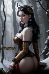 1girl ai_art ai_generated big_ass caked_up caption dialogue female female_focus female_only huge_ass phizben snow_white_(fairy_tales) steampunk story wide_hips word_balloon