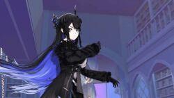 1girls 3d animated animated_gif big_breasts black_hair blue_hair breast_expansion breasts breasts_rip_destruction bursting_breasts expansion hololive hololive_english huge_breasts mole mole_under_eye nerissa_ravencroft no_bra official_animation official_art solo standing two-tone_hair virtual_youtuber