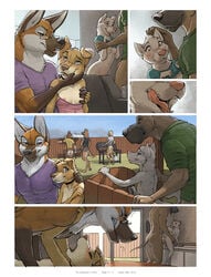 2015 adam_wan anthro balls blush bottomless breasts canine cheating chelsea_(zaush) closed_eyes clothed clothing comic dane_(zaush) eyewear female glasses great_dane grill half-dressed lara_(zaush) male mammal maned_wolf nipples penetration penis saliva samael_(sawolf151) sawolf151 shirt straight the_neighbor's_wife