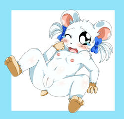 anthro bijou blush female furry hamster hamtaro_(series) nipples pussy ribbons rodent sssonic2 tear