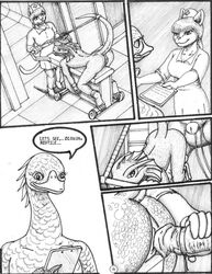 2010 anatomically_correct anthro avian ball_gag balls bondage bound clipboard comic criss-crossbreeding donkey equine experiment faithry feline female feral flat_chest forced forced_partners furry furry_only gag horsecock iksar laboratory lizard male nurse olonia penis presenting pussy raised_tail rape reptile reverse_rape scalie swan tail