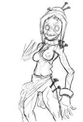 1girls breasts female painwheel sketch skullgirls tagme