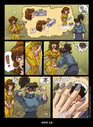 ! ? akabur april_o'neil april_o'neil_(tmnt_1987) big_breasts breasts brown_hair comic cum cum_on_clothes female glasses hair human irma_langinstein irma_langinstein_(tmnt_1987) licking milk page_10 prostitution teenage_mutant_ninja_turtles the_slut_from_channel_6_-_part_3 tmnt_1987 tongue tongue_out