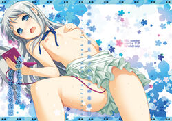 anohana:_the_flower_we_saw_that_day blue_eyes blush clothing dress dress_pull female female_only flat_chest game_boy_advance_sp human long_hair meiko_honma navel nipples open_mouth oryou panties pussy_juice silver_hair solo sweat vibrator vibrator_under_panties wavy_mouth young