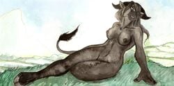 anthro bovine breasts drawn female horn nude pinup pussy shalinka solo tauren video_games warcraft world_of_warcraft