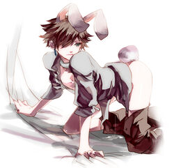 1boy after_sex arched_back bunny_boy bunny_ears bunny_tail cum dragon_nest femboy girly solo tagme trap