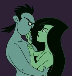 disney dr._drakken female green_hair green_skin human kim_possible male nipples shego straight straight_hair tagme topless