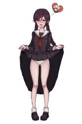 danganronpa danganronpa:_trigger_happy_havoc danganronpa_1 flashing_panties fukawa_touko panties seongkun skirt_lift straight_hair togami_byakuya upskirt