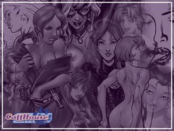 10girls 6+girls asian black_cat_(marvel) catthouse_studios crossover felicia_hardy female female_only human jean_grey jubilation_lee jubilee marvel multiple_boys multiple_girls oni_(artist) spider-man_(series) x-men