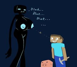 enderman enderwoman minecraft pig pig_(minecraft) steve_(minecraft) tagme yowesephth