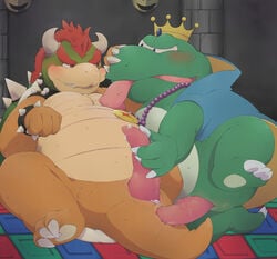 anal anal_sex bowser claws crown erection gay handjob koopa licking male male_only mario_(series) nintendo no_humans penetration penis scalie super_mario_bros. super_mario_bros._2 tongue tongue_out wart_(mario) yonezmi