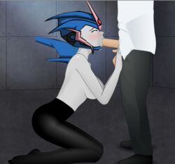 1girls arcee arcee_(prime) autobot big_breasts blowjob breasts edit edited eyes_closed fellatio female female_autobots female_focus lowres male on_knees oral oral_sex partial_male straight super_deepthroat_game tagme topless transformers transformers_prime unknown_artist