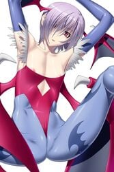 capcom clothing darkstalkers flat_chest head_wings kansuke lilith_aensland succubus tagme